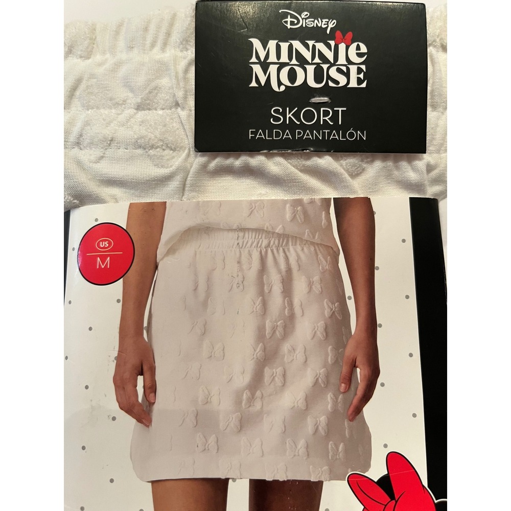 Disney Minnie Mouse Embossed Terry Cloth Skirt White Size‎ Medium 8-10
